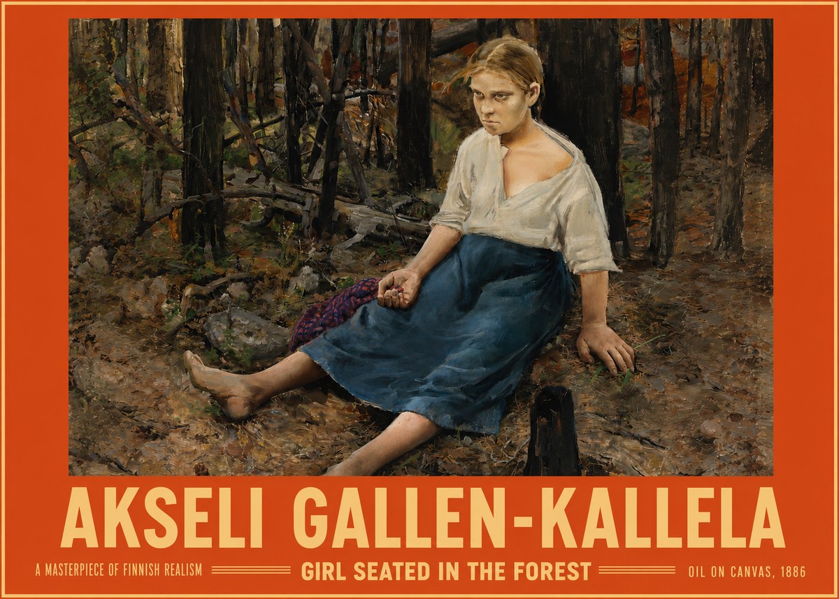 Akseli Gallen-Kallela The Little Berry Picker No6 - Poster