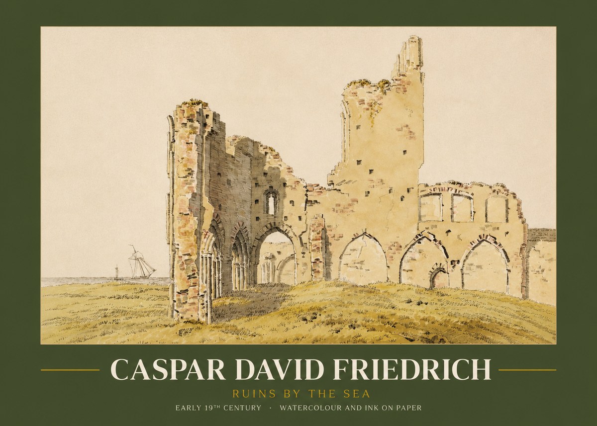 Caspar David Friedrich Ruins by the Sea No2 - Poster