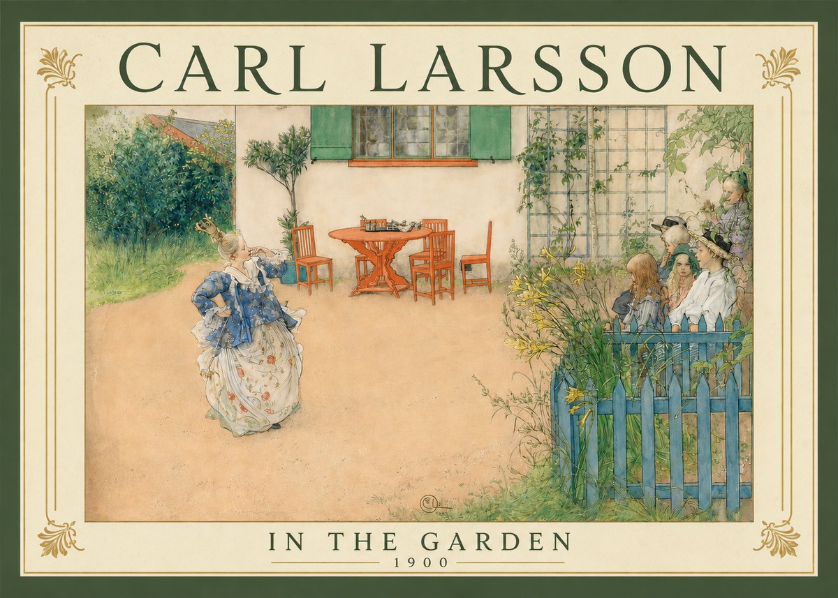 Carl Larsson In the Garden No4 - Poster