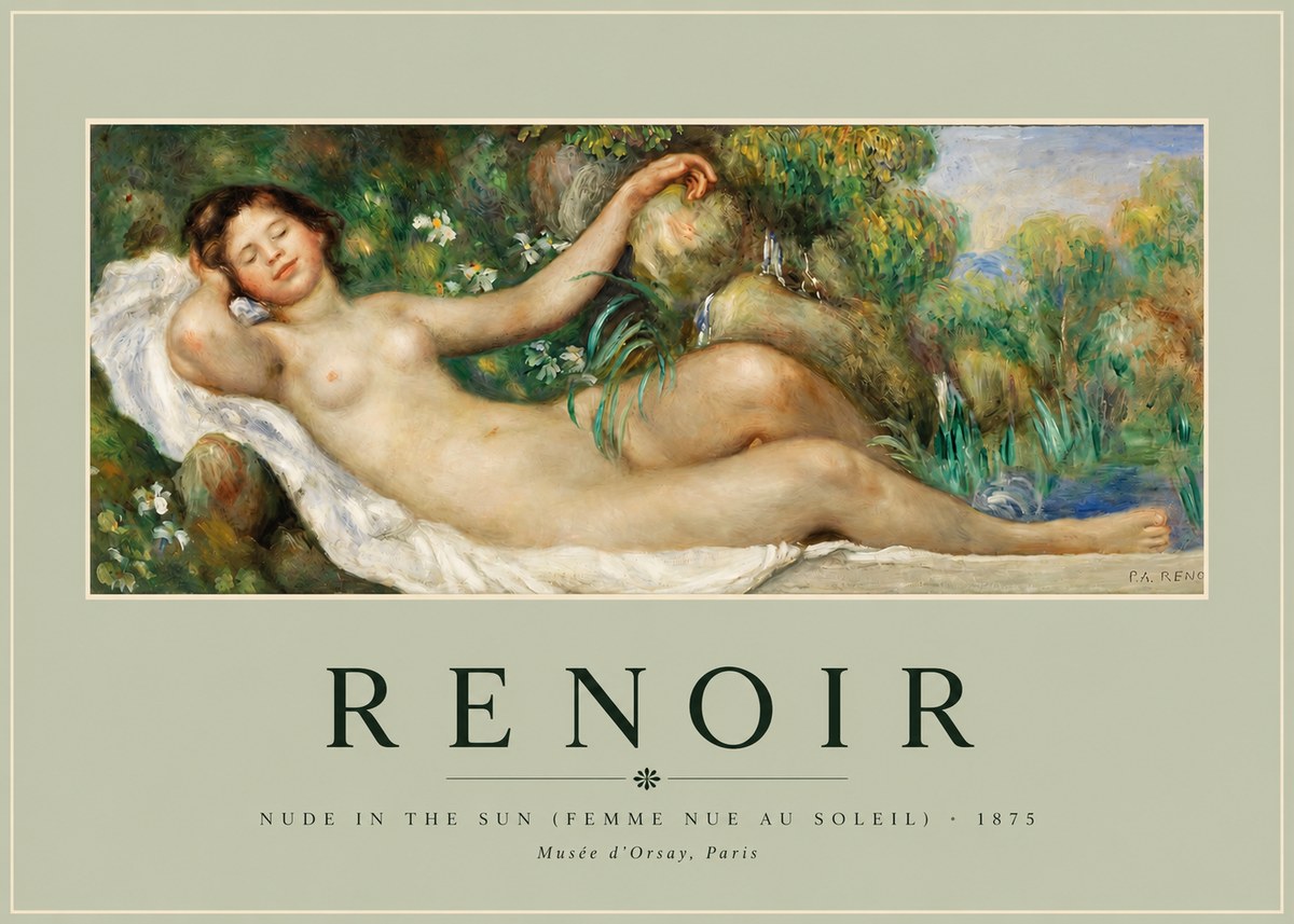 Renoir Nude in the Sun (Femme Nue Au Soleil) No2 - Poster