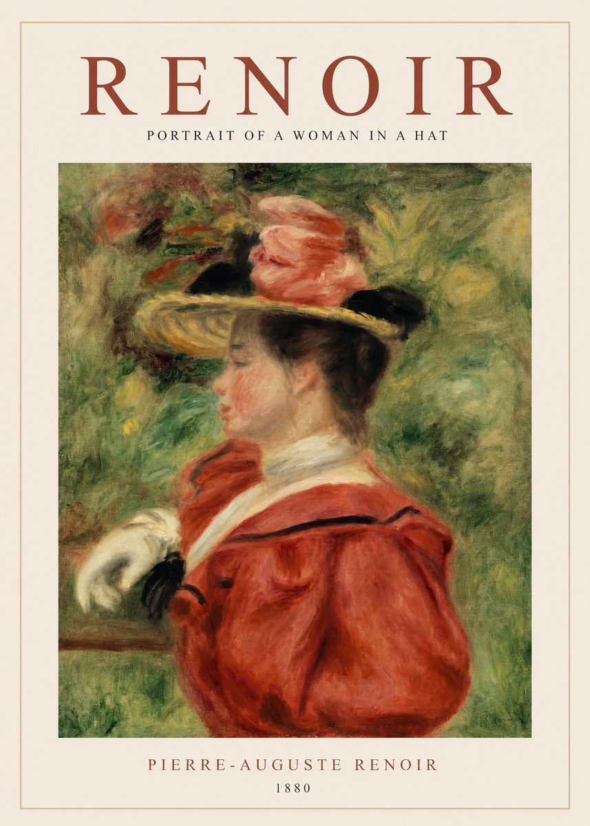Renoir Portrait of a Woman in a Hat No1 - Poster