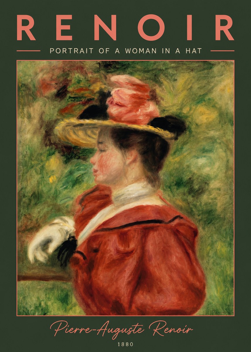 Renoir Portrait of a Woman in a Hat No2 - Poster