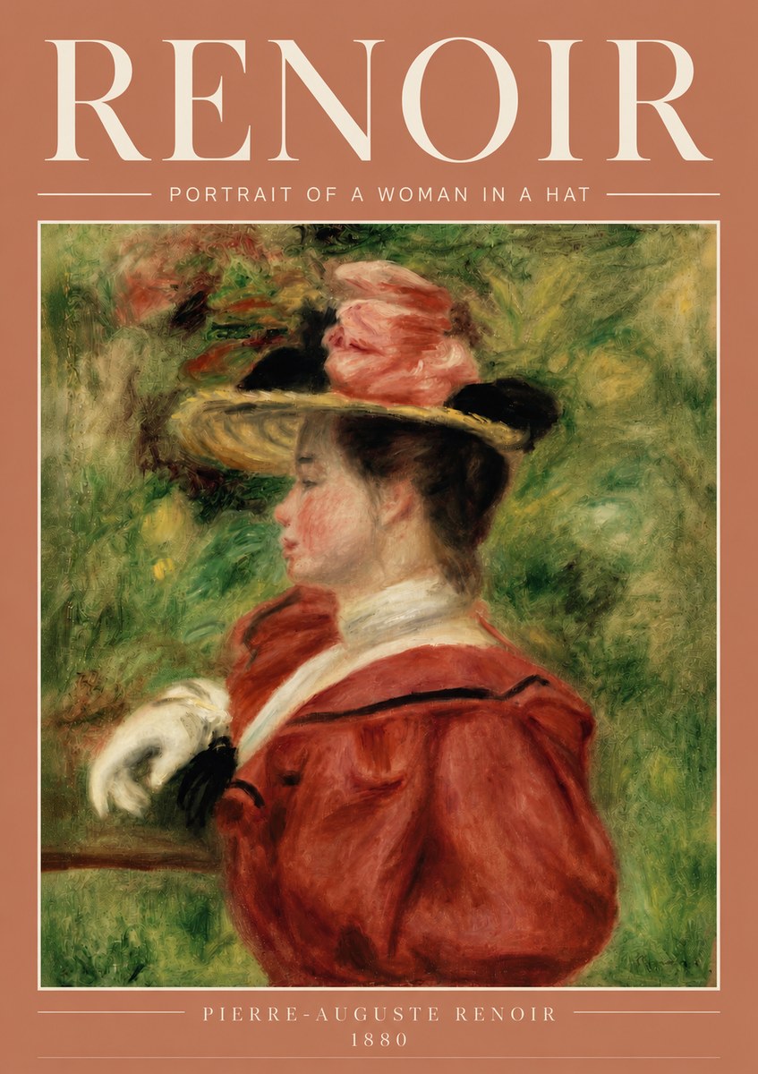 Renoir Portrait of a Woman in a Hat No4 - Poster