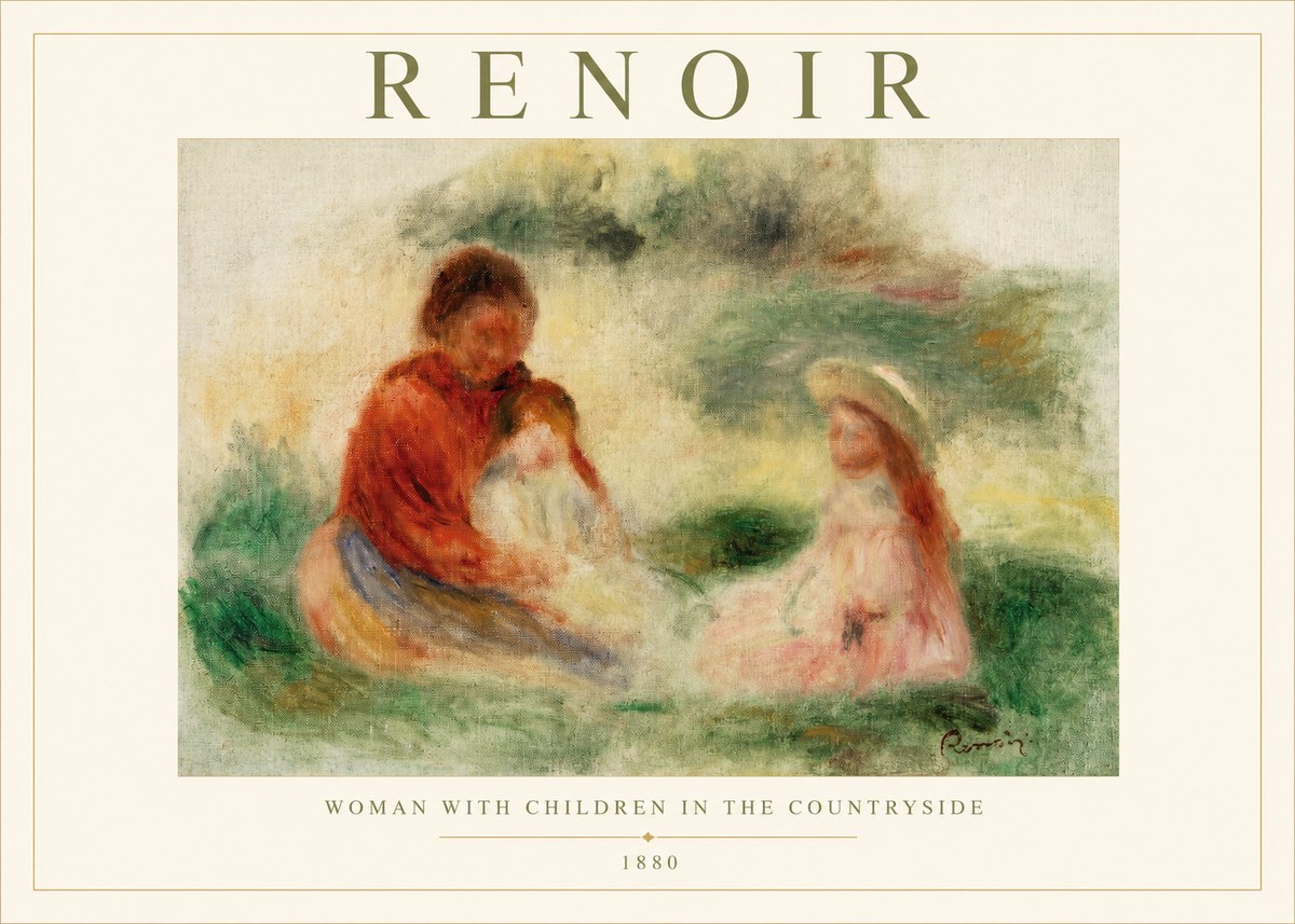 Renoir Woman with Children in the Countryside No1 - Poster
