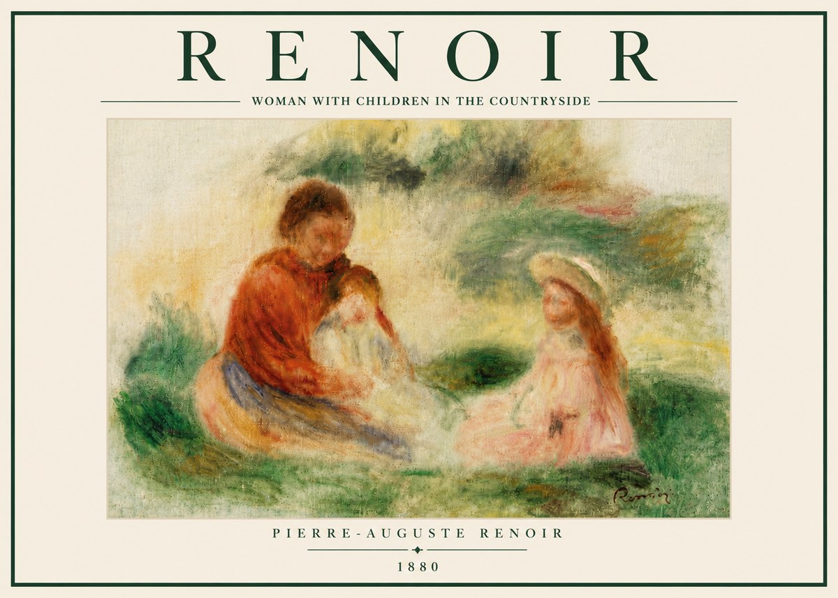 Renoir Woman with Children in the Countryside No6 - Poster