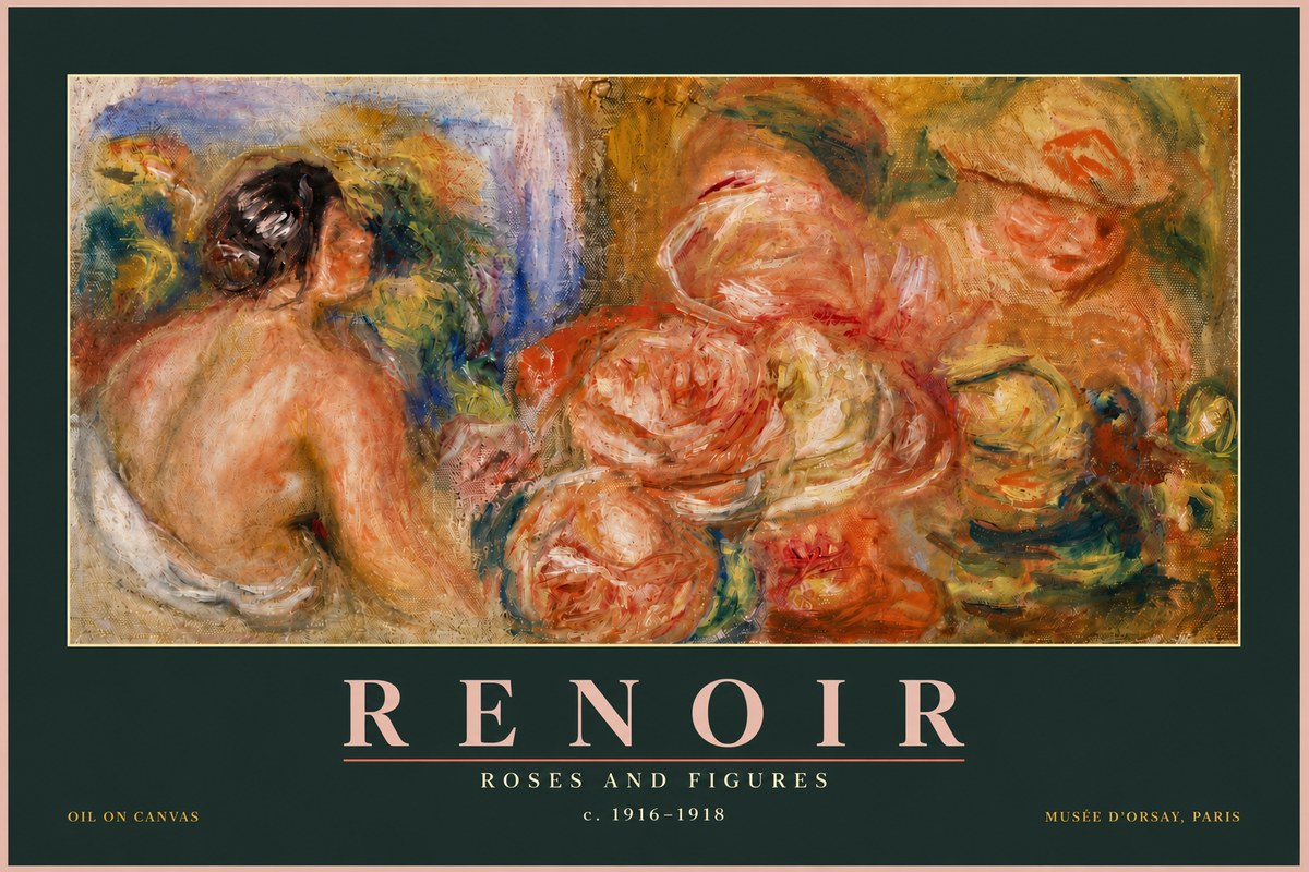 Renoir Roses and Figures No5 - Poster