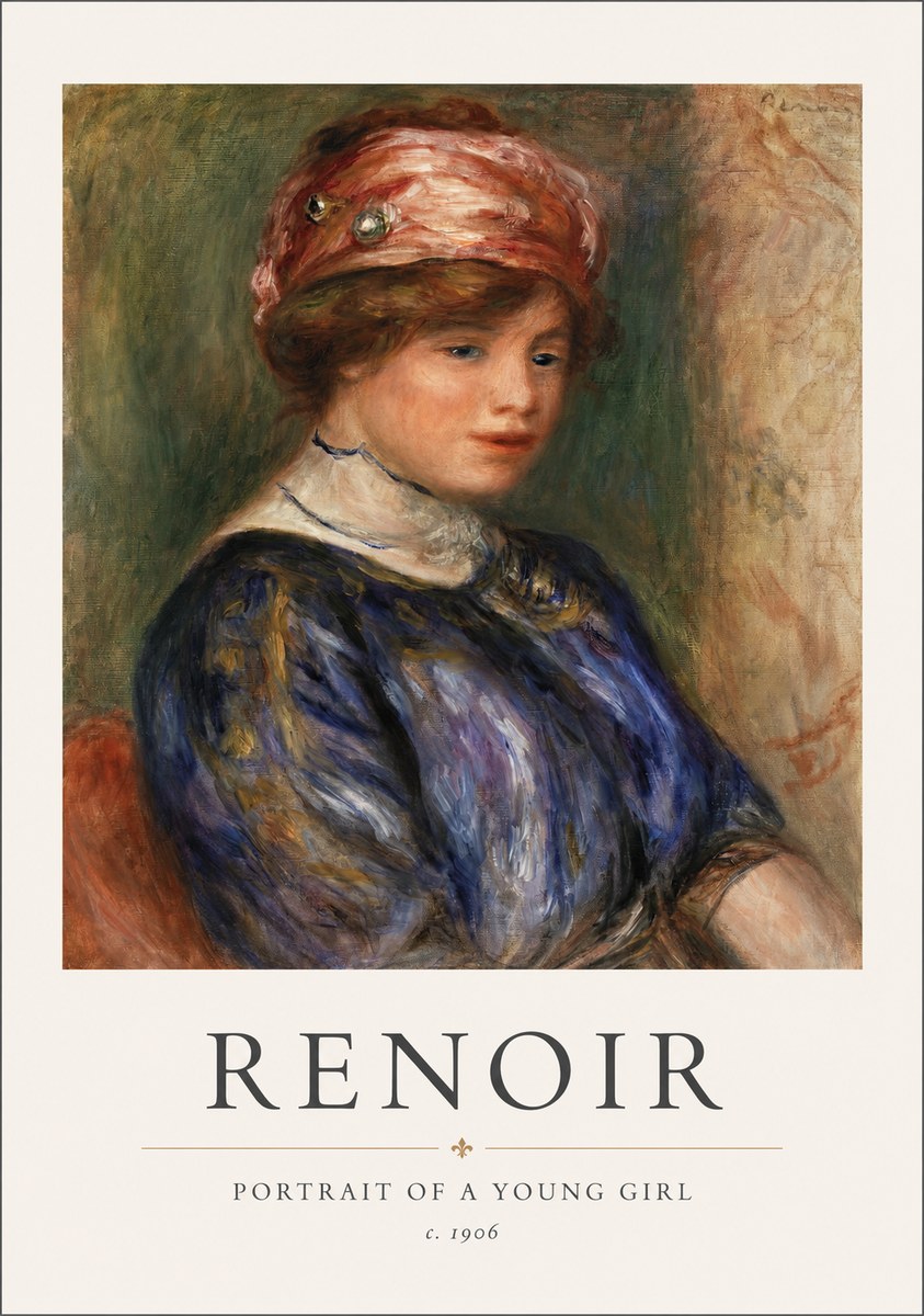 Renoir Portrait of a Young Girl II No1 - Poster