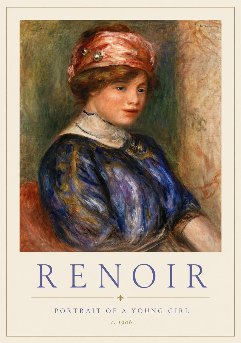Renoir Portrait of a Young Girl II No3 - Poster