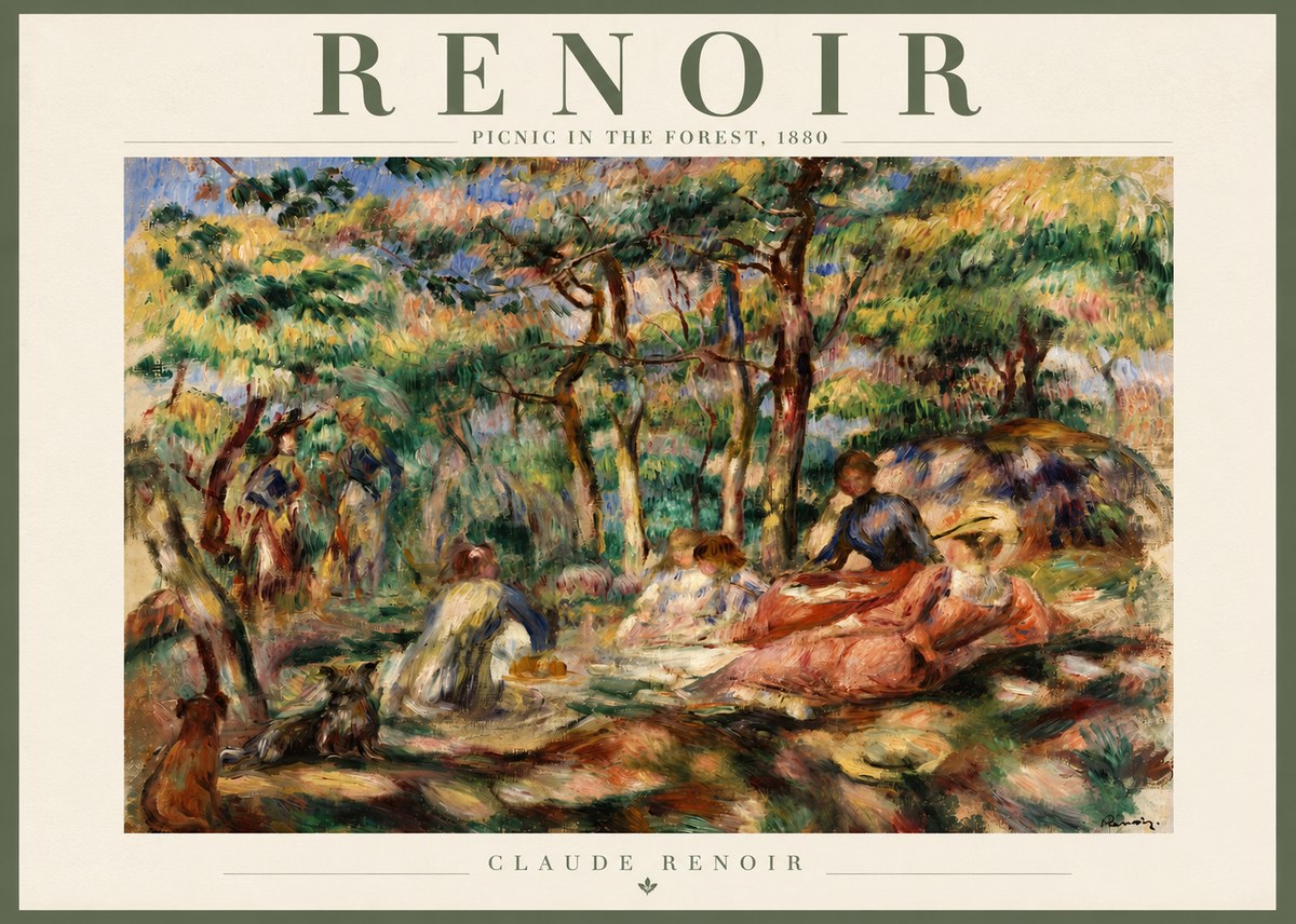 Renoir Picnic in the Forest No4 - Poster