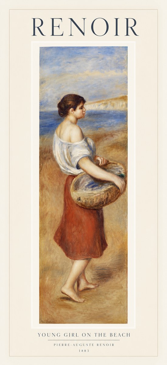 Renoir Young Girl on the Beach No1 - Poster
