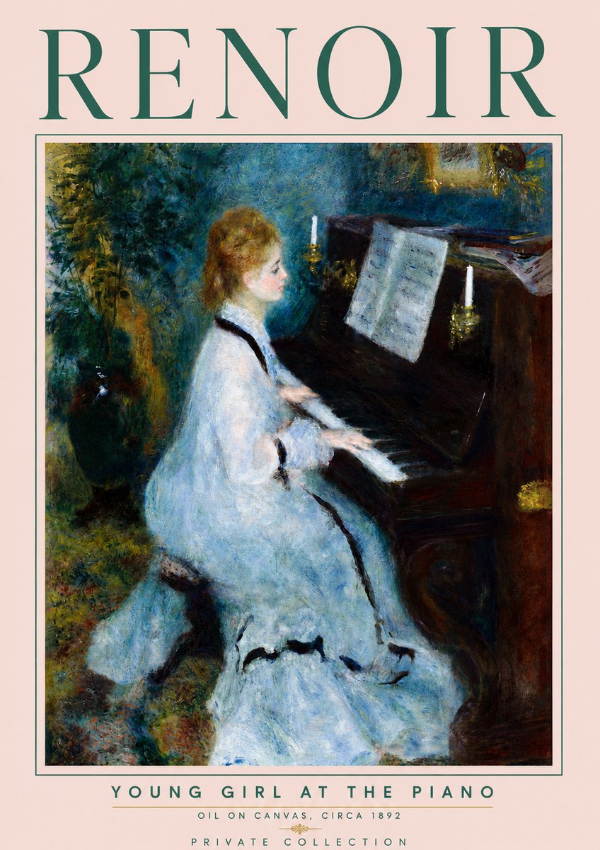 Renoir Young Girl at the Piano No5 - Poster