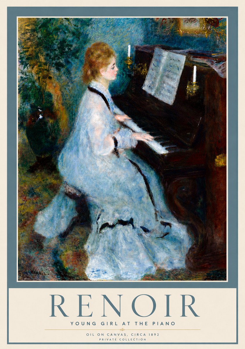 Renoir Young Girl at the Piano No6 - Poster