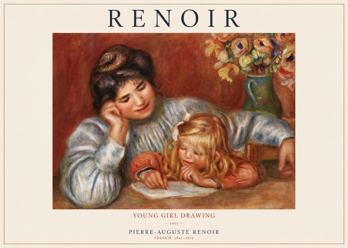 Renoir Young Girl Drawing No1 - Poster