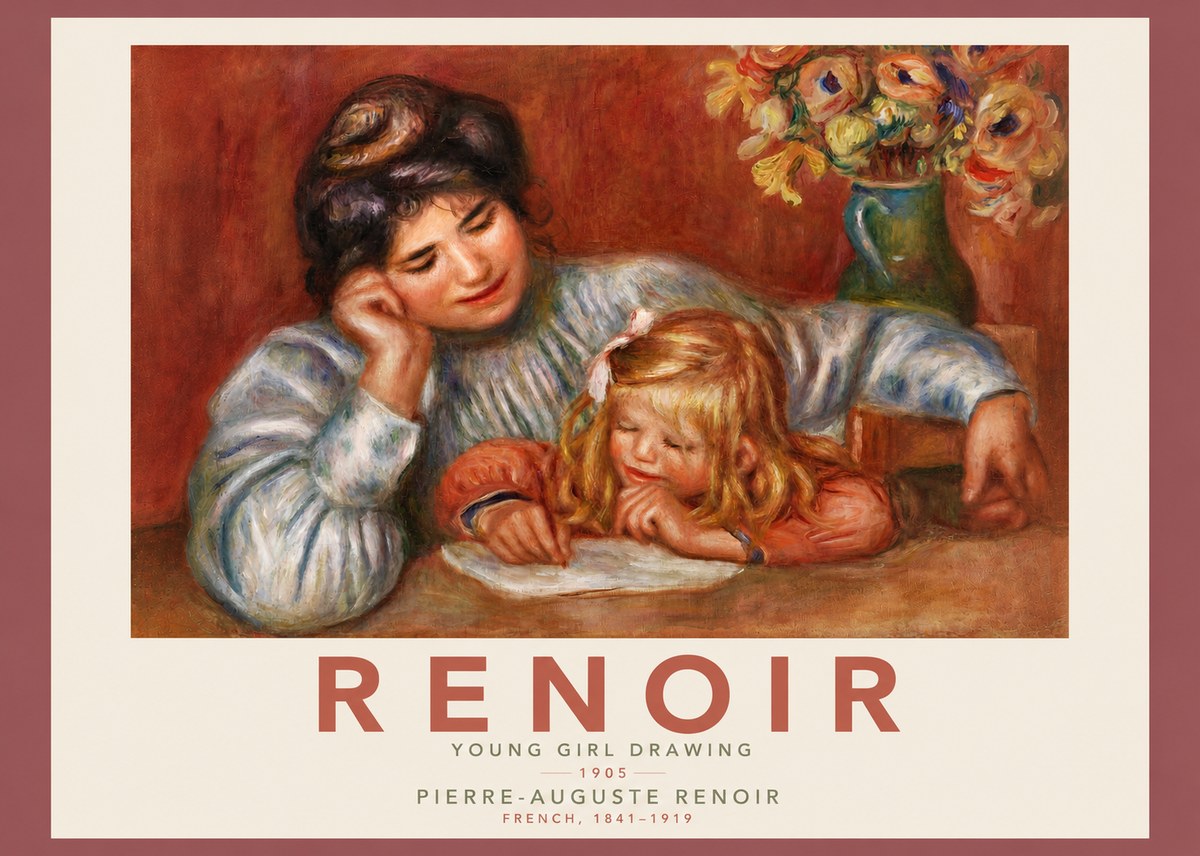 Renoir Young Girl Drawing No4 - Poster
