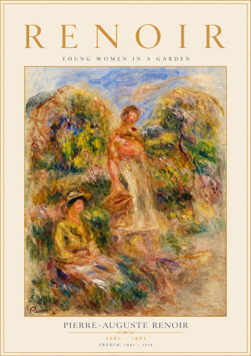 Renoir Young Women in a Garden No4 - Poster