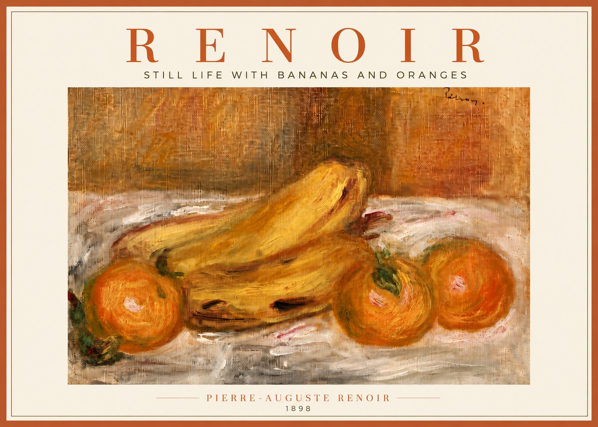 Renoir Still Life with Bananas and Oranges No6 - Poster