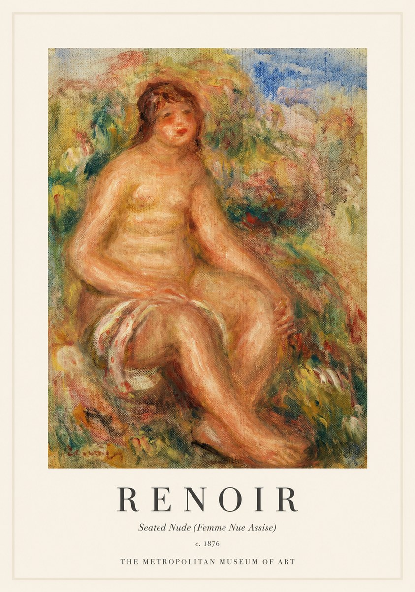 Renoir Seated Nude (Femme Nue Assise) No1 - Poster