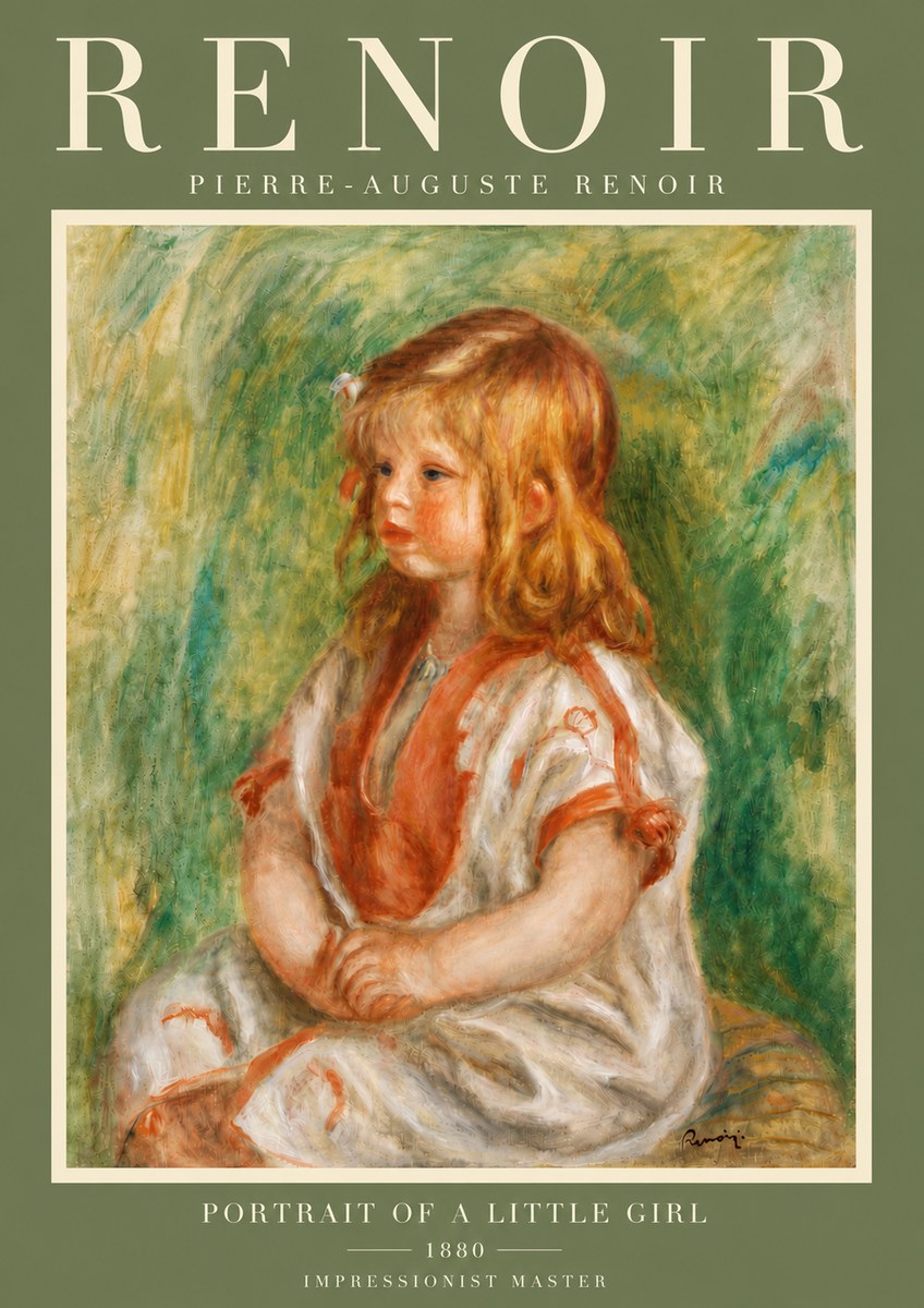 Renoir Portrait of a Little Girl No6 - Poster