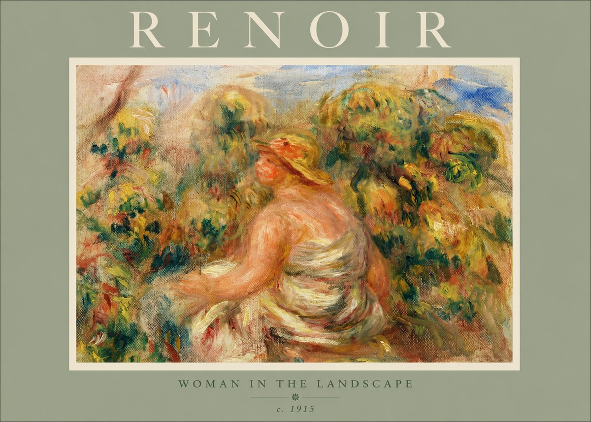 Renoir Woman in a Garden (Study) No3 - Poster