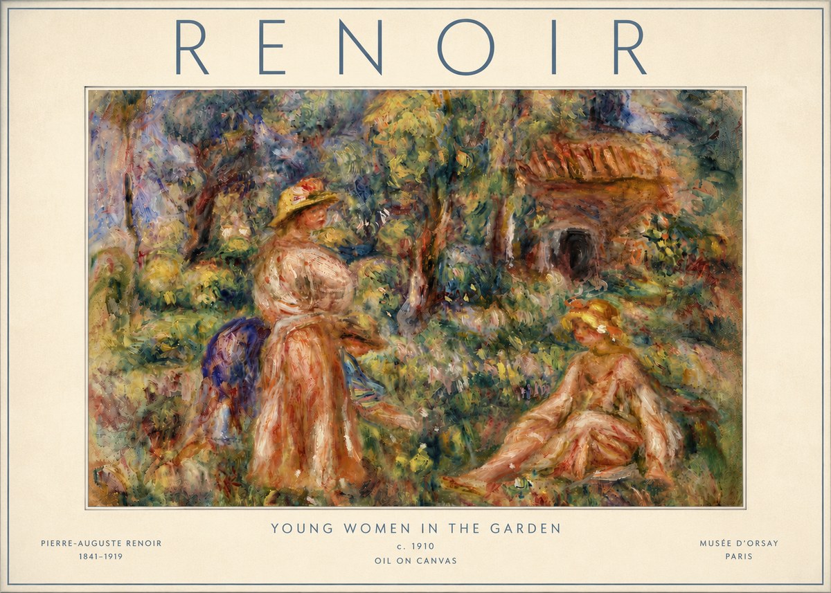 Renoir Young Women in the Garden I No6 - Poster