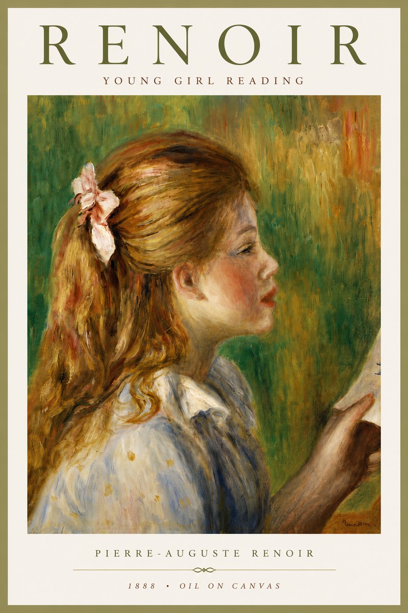 Renoir Young Girl Reading No6 - Poster