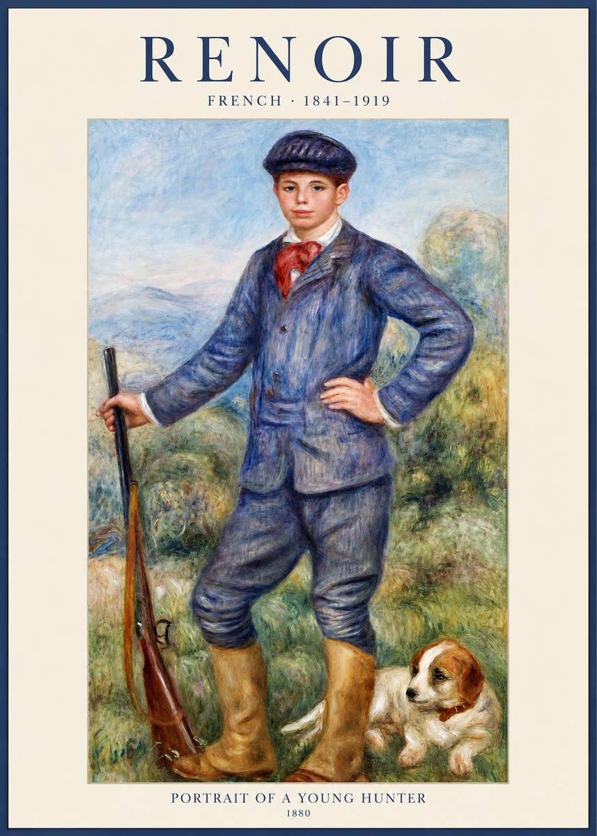 Renoir Portrait of a Young Hunter No1 - Poster