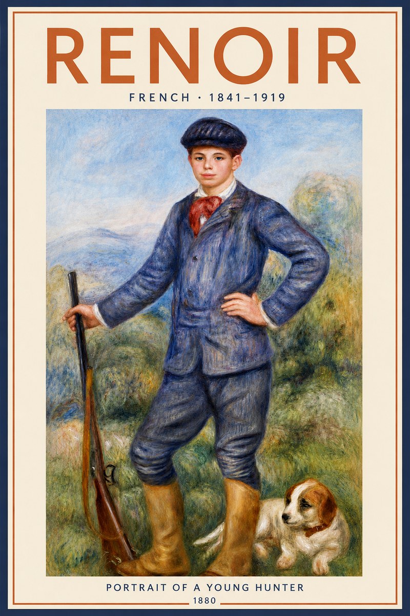 Renoir Portrait of a Young Hunter No2 - Poster