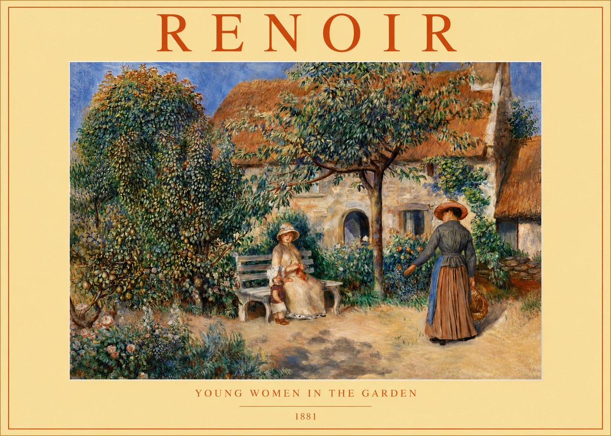 Renoir Young Women in the Garden II No4 - Poster