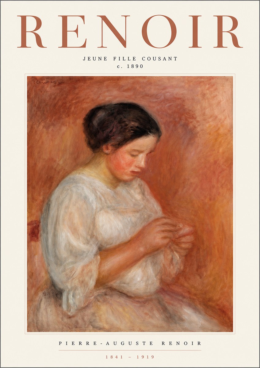 Renoir Jeune Fille Cousant No2 - Poster