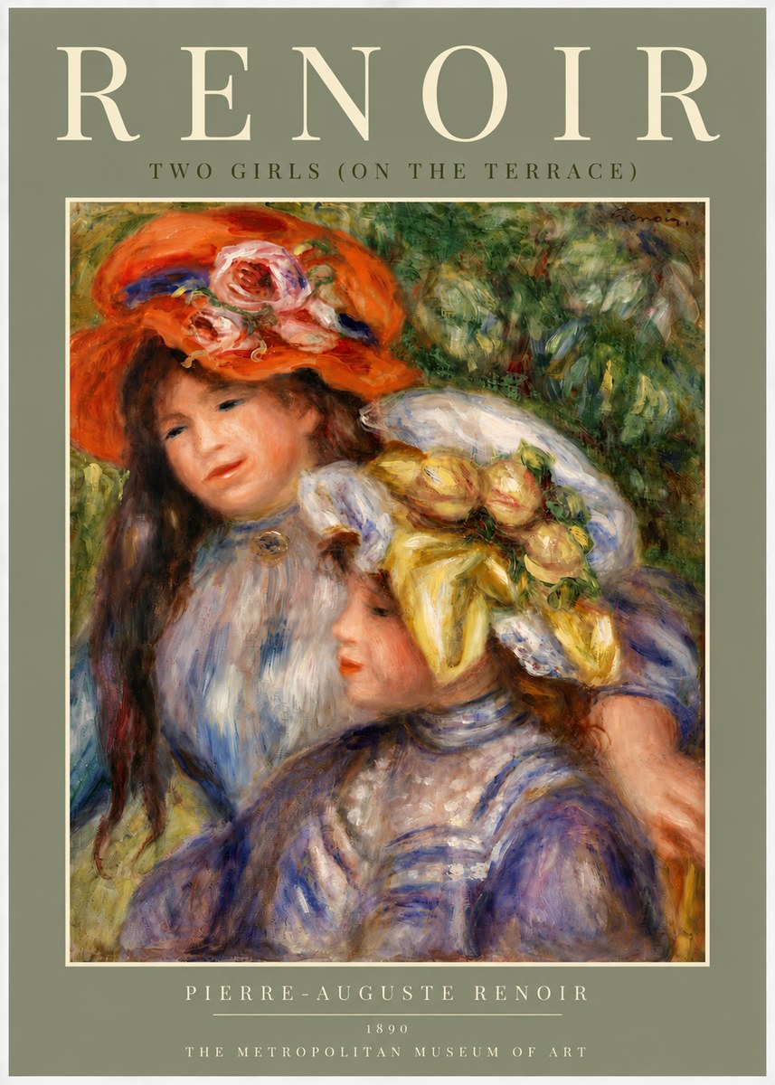 Renoir Two Girls (on the Terrace) No5 - Poster