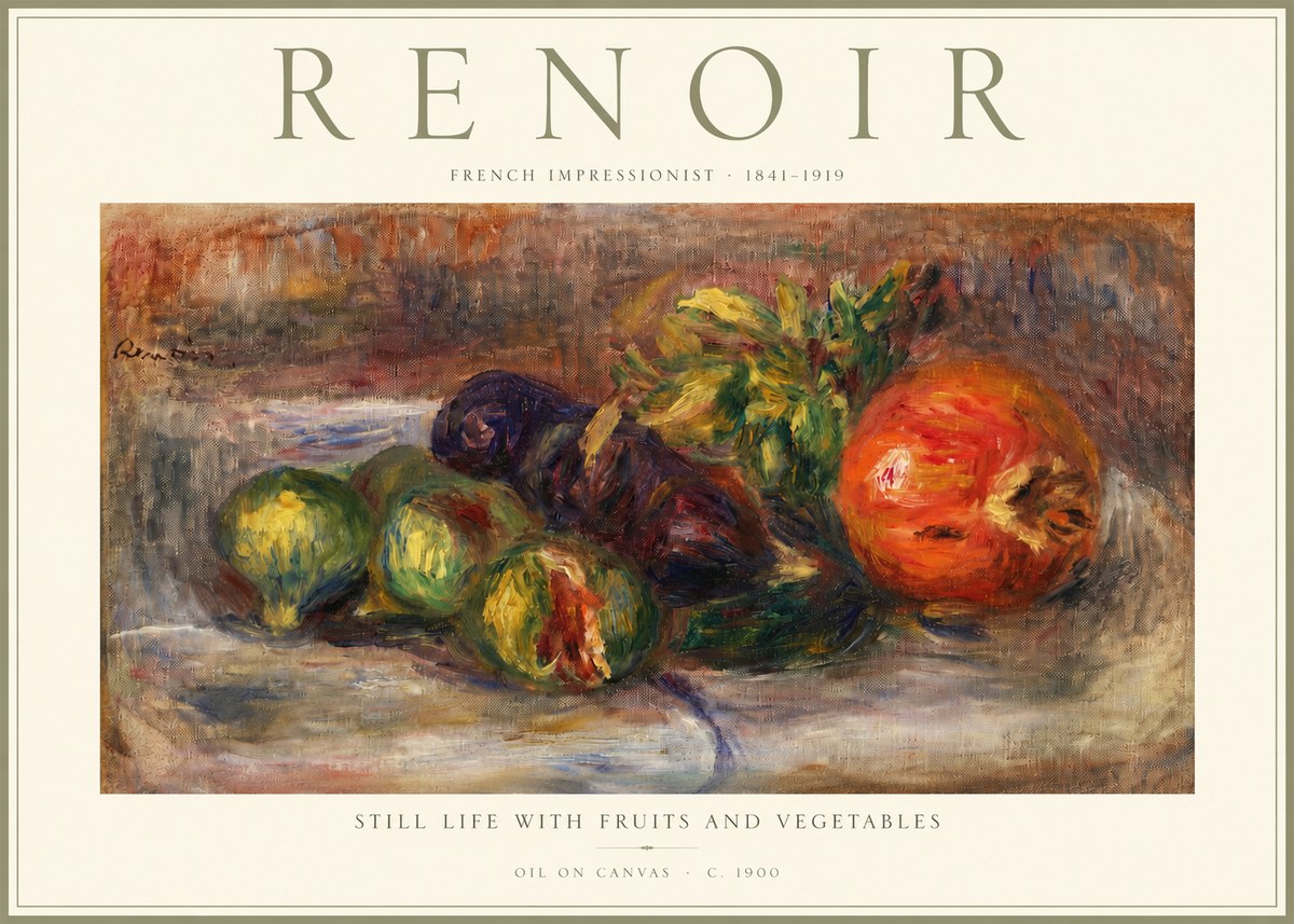 Renoir Still Life with Fruits and Vegetables No2 - Poster