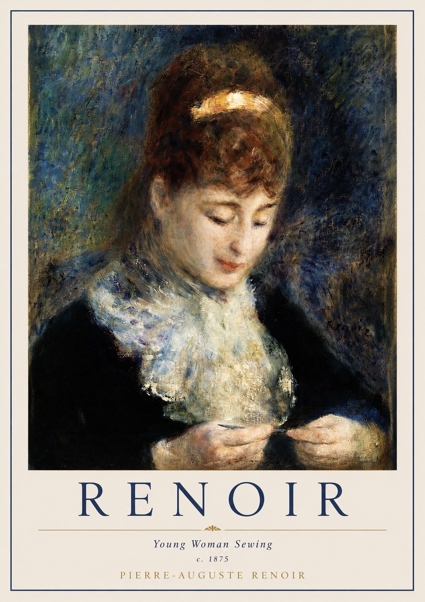 Renoir Young Woman Sewing II No2 - Poster