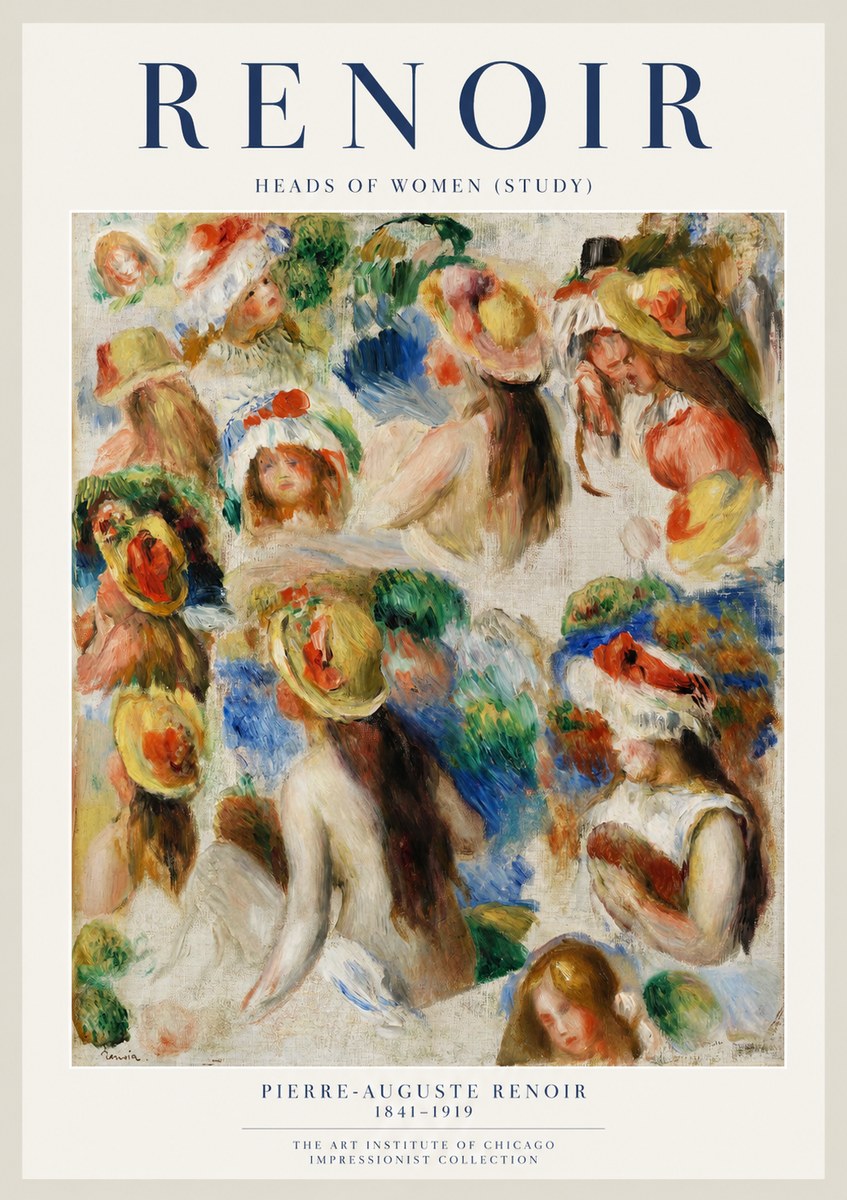 Renoir Heads of Women (Study) No1 - Poster