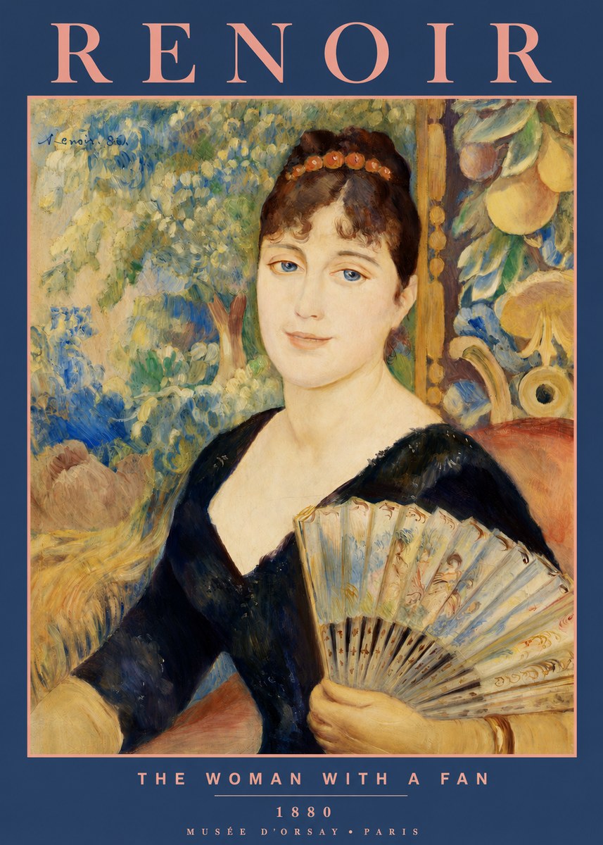 Renoir The Woman with a Fan No2 - Poster