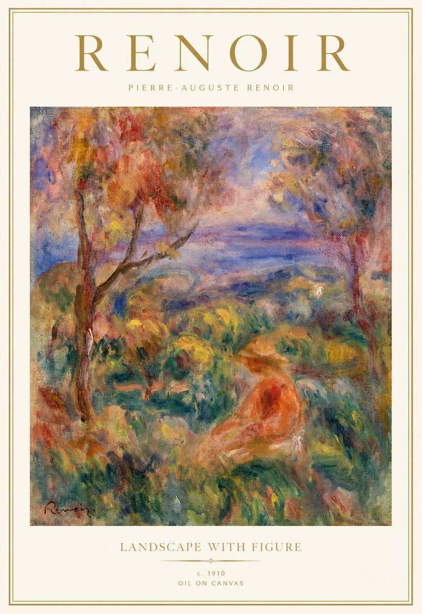 Renoir Landscape with Figure No1 - Poster