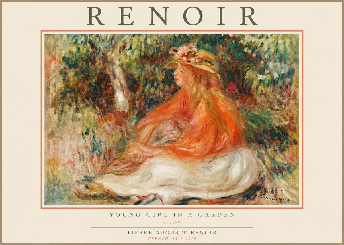 Renoir The Blonde Bather (Jeune Fille Au Chapeau) No3 - Poster