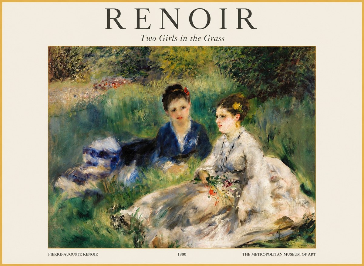 Renoir Two Girls in the Grass No1 - Poster