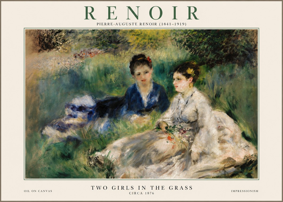 Renoir Two Girls in the Grass No2 - Poster
