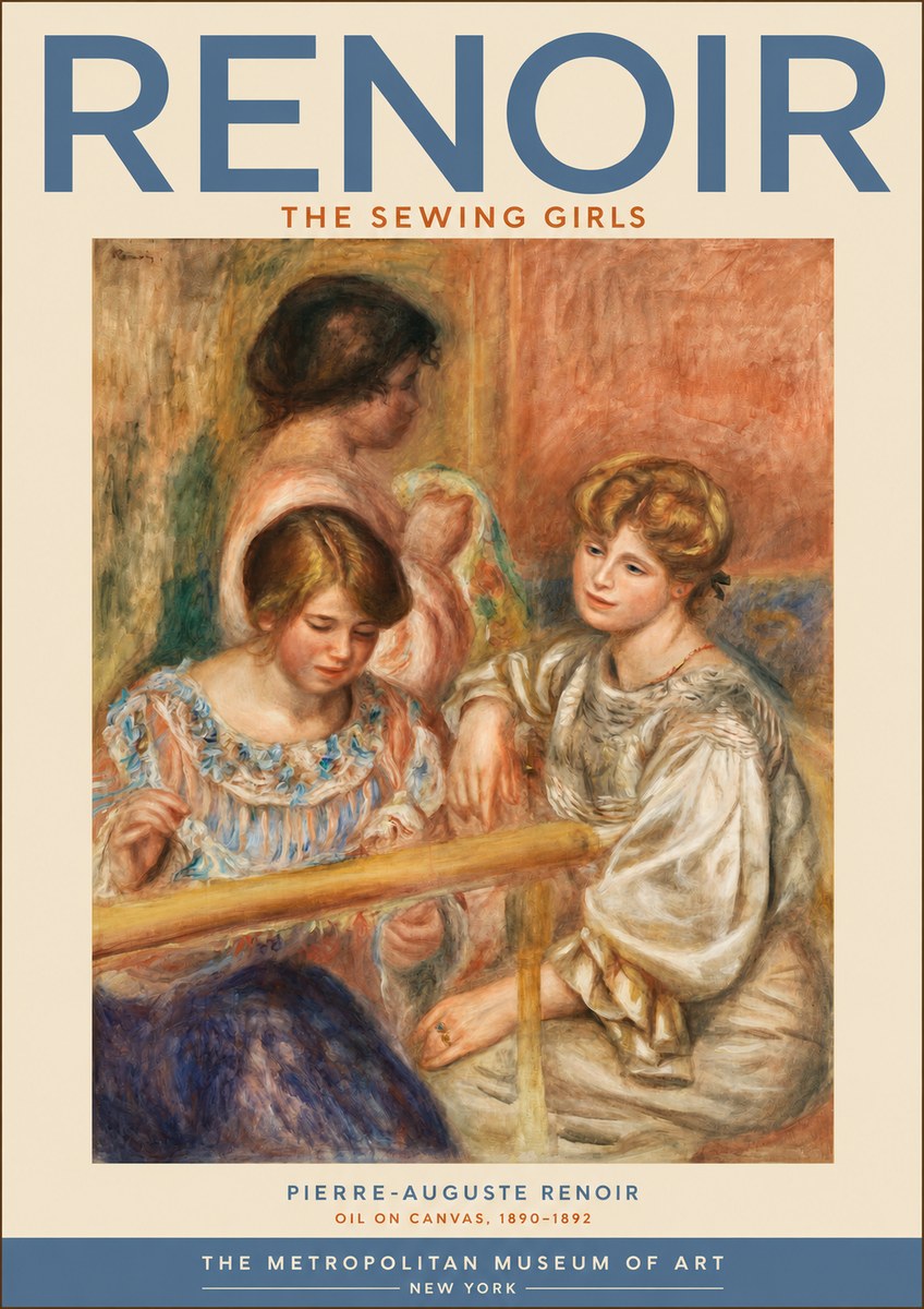 Renoir The Sewing Girls No2 - Poster