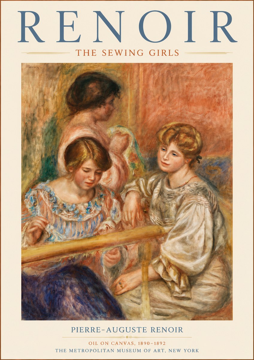 Renoir The Sewing Girls No6 - Poster