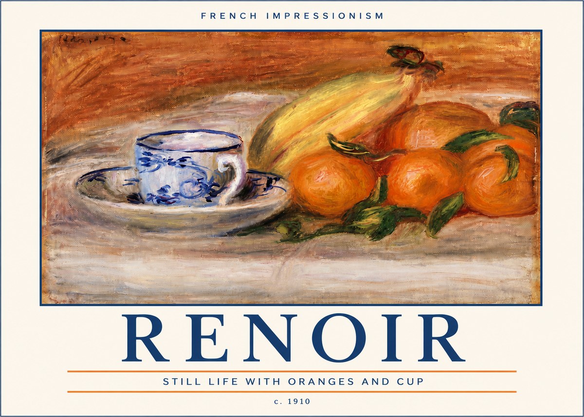 Renoir Still Life with Oranges and Cup No5 - Poster