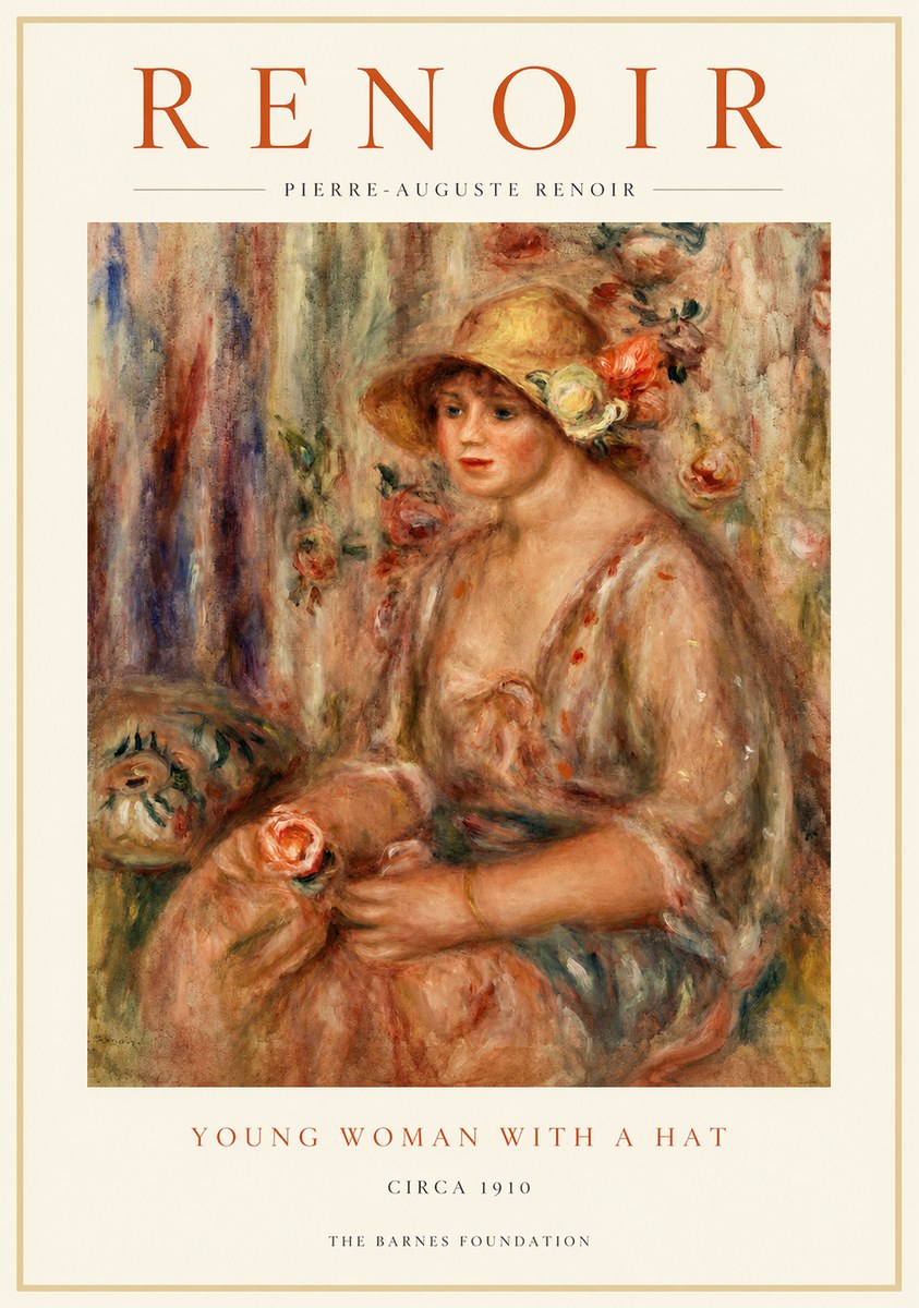 Renoir Young Woman with a Hat No1 - Poster