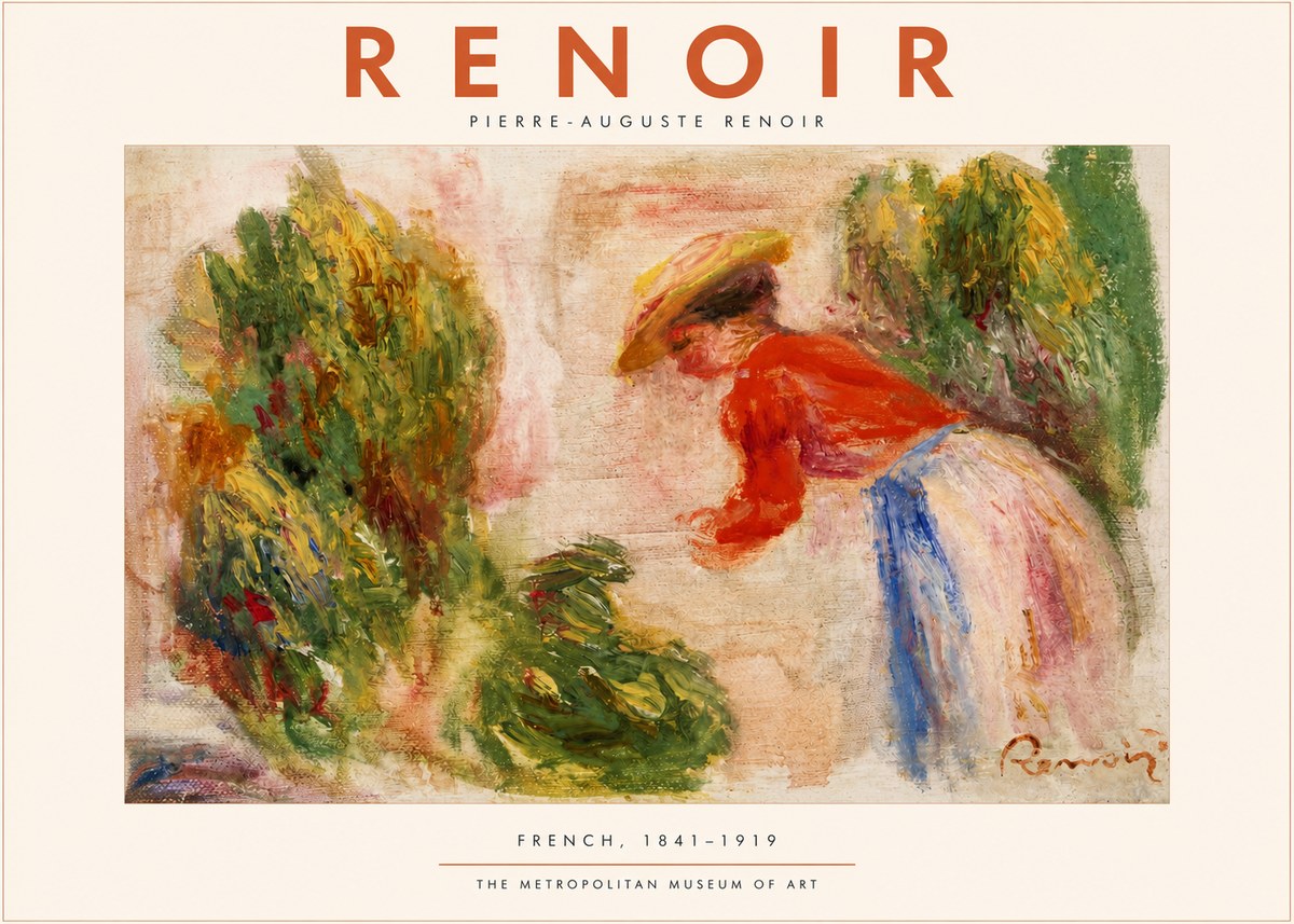 Renoir Woman in a Garden No2 - Poster