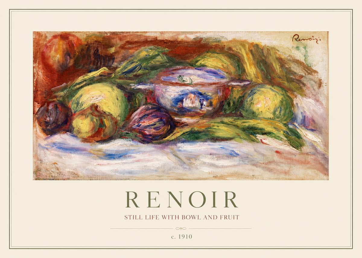 Renoir Still Life with Bowl and Fruit No1 - Poster