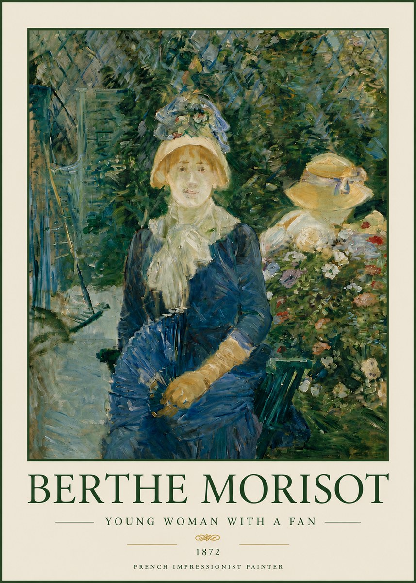 Berthe Morisot Young Woman with a Fan I No5 - Poster