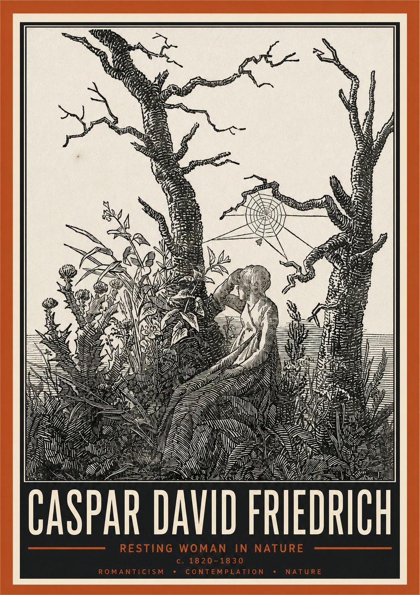 Caspar David Friedrich Resting Woman in Nature No6 - Poster