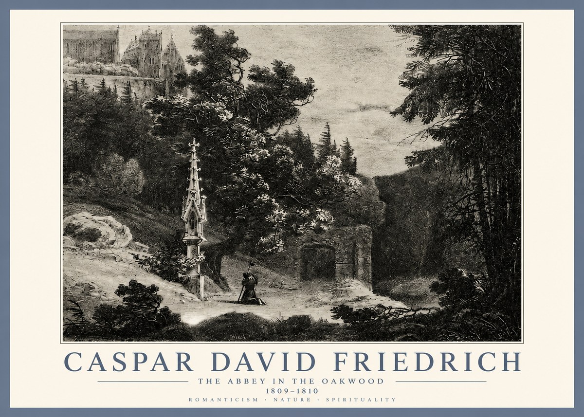 Caspar David Friedrich The Abbey in the Oakwood No3 - Poster