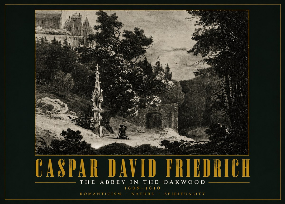 Caspar David Friedrich The Abbey in the Oakwood No5 - Poster