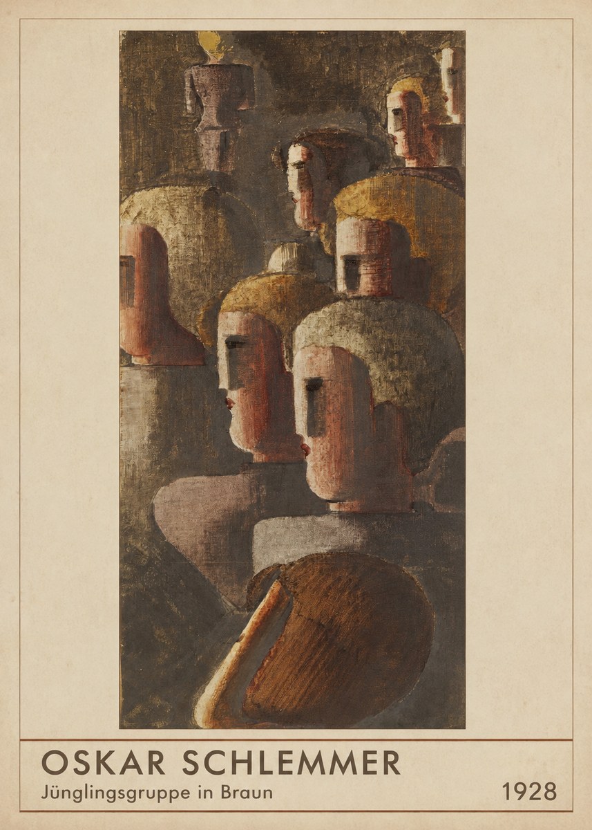 Oskar Schlemmer Jünglingsgruppe in Braun No1 - Poster