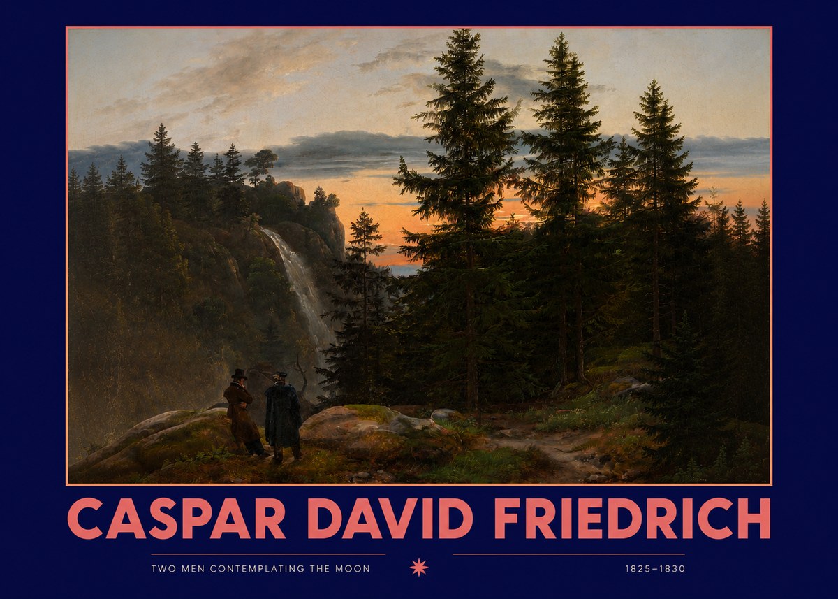 Caspar David Friedrich Two Men Contemplating the Moon I No2 - Poster